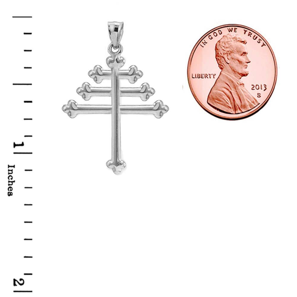 Fine Sterling Silver Maronite Cross Pendant Necklace - Religious Jewelry for Women & Men - Perfect for Baptism, First Communion & Spiritual Gifts
