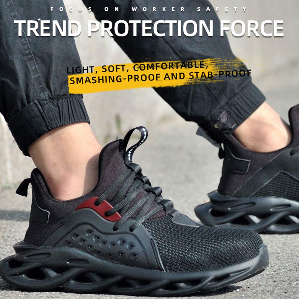 Steel Toe Safety Shoes for Men & Women - Breathable Lightweight Work Sneakers for Industrial & Construction - Perfect for Warehouse, Factory, and Outdoor Labor