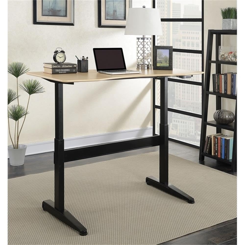 Furniture of America Glenda Black Metal Adjustable Height Standing Desk - Perfect for Home Office, Study & Workspace Ergonomics