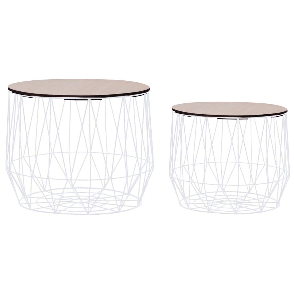 2-Piece White Coffee Table Set - Modern Living Room Furniture for Small Spaces, Home Decor, and Family Gatherings
