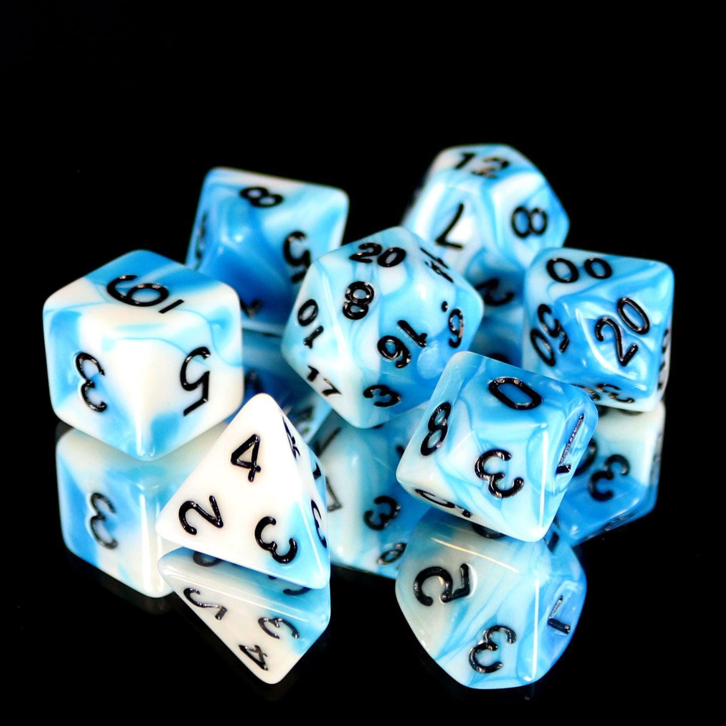 Blue Diffusion 7-Dice RPG Set for Dungeons & Dragons, Pathfinder & Tabletop Roleplaying Games | Premium Polyhedral Dice for Gamers