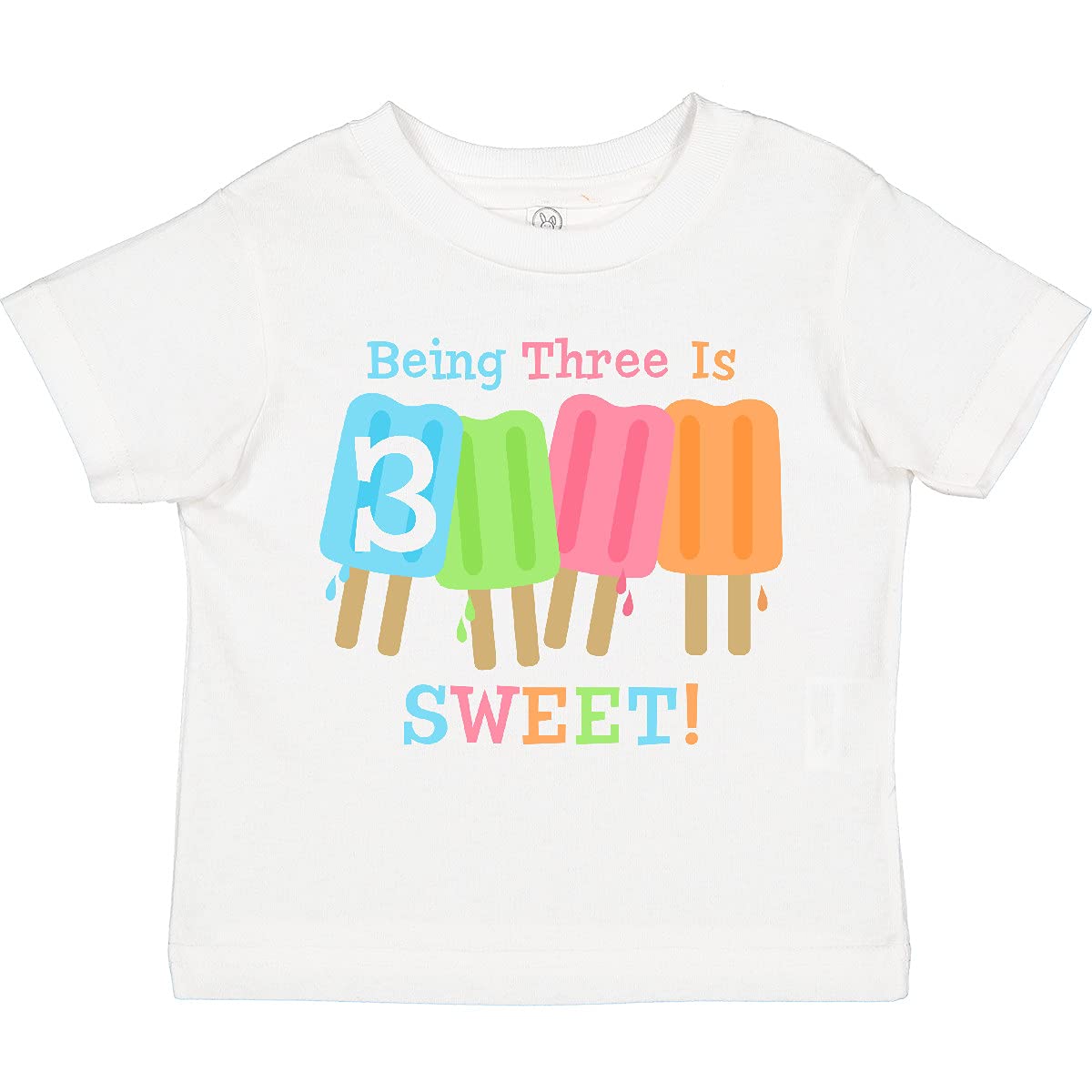 Inktastic Ice Pop 3rd Birthday Toddler T-Shirt - Cute Kids Birthday Outfit for Boys & Girls - Perfect for Birthday Parties, Photo Shoots & Special Occasions