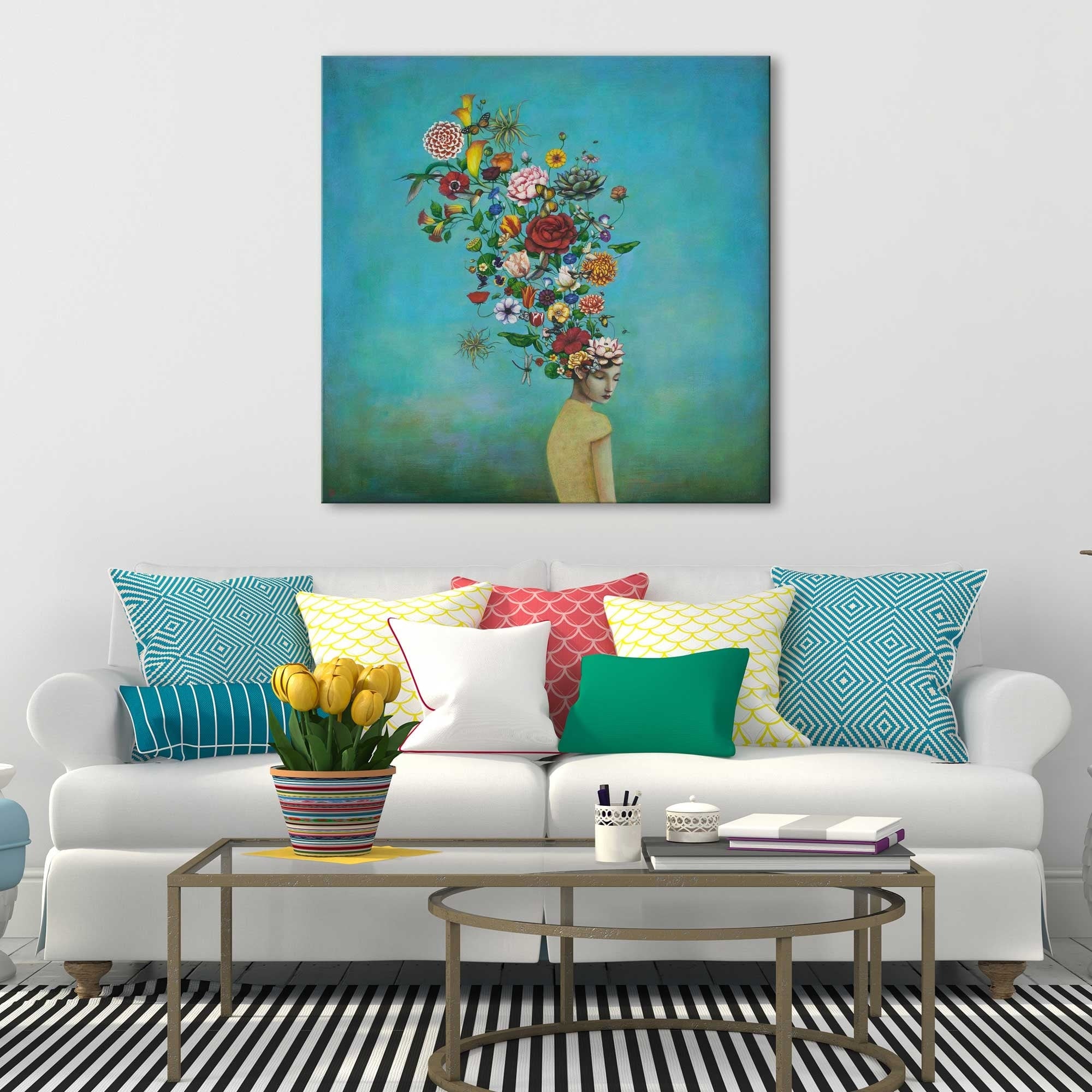 A Mindful Garden by Duy Huynh - Premium Canvas Wall Art Print for Home & Office Decor - Perfect for Living Room, Bedroom or Meditation Space