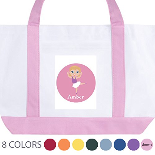 Stylish Ballet Tote Bag for Girls - Durable Dance Bag with Adjustable Shoulder Strap - Perfect for Dance Classes, Recitals & School (Pink, Large)