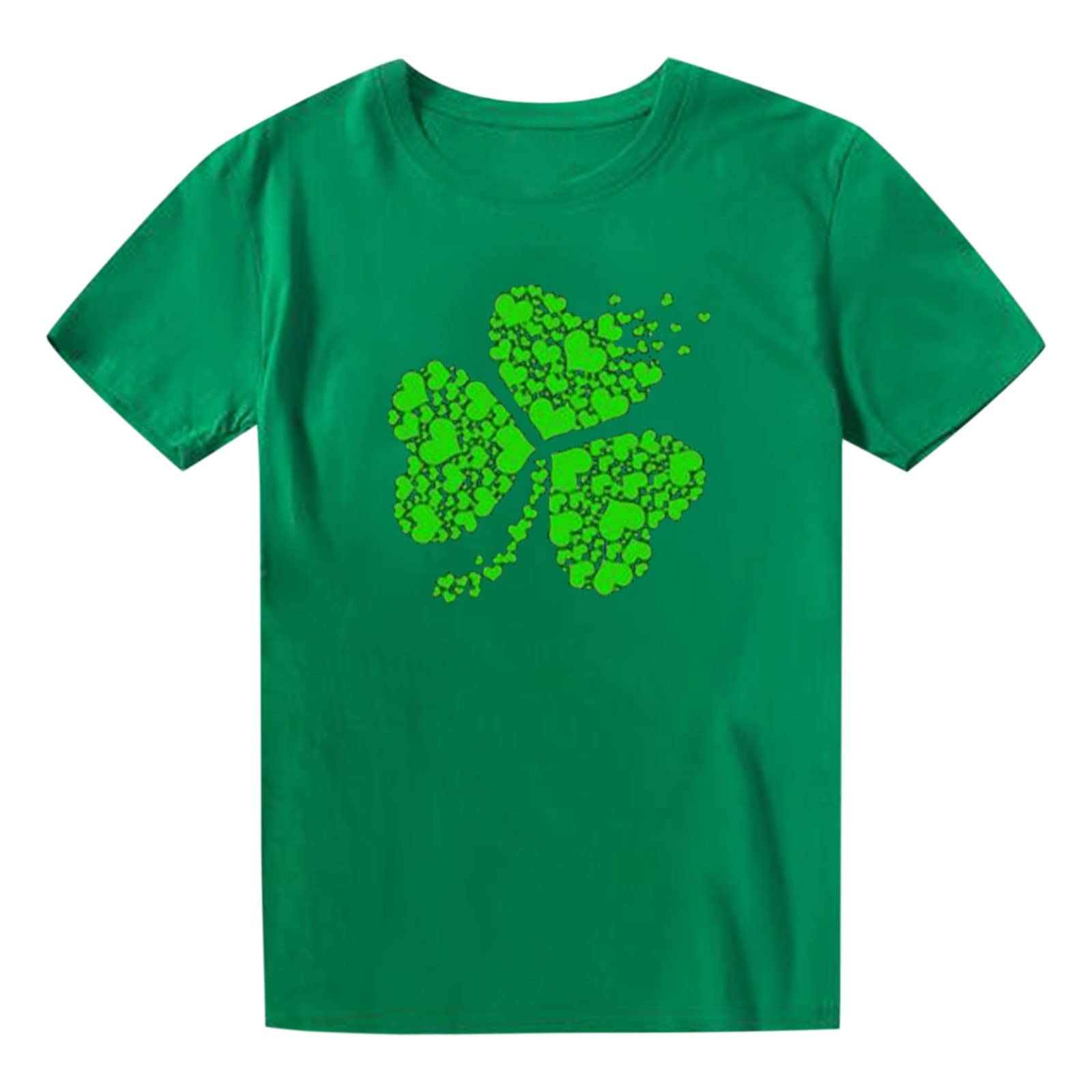 Western Shirts for Women - Casual Short Sleeve Green Printed T-Shirt for Summer Outfits