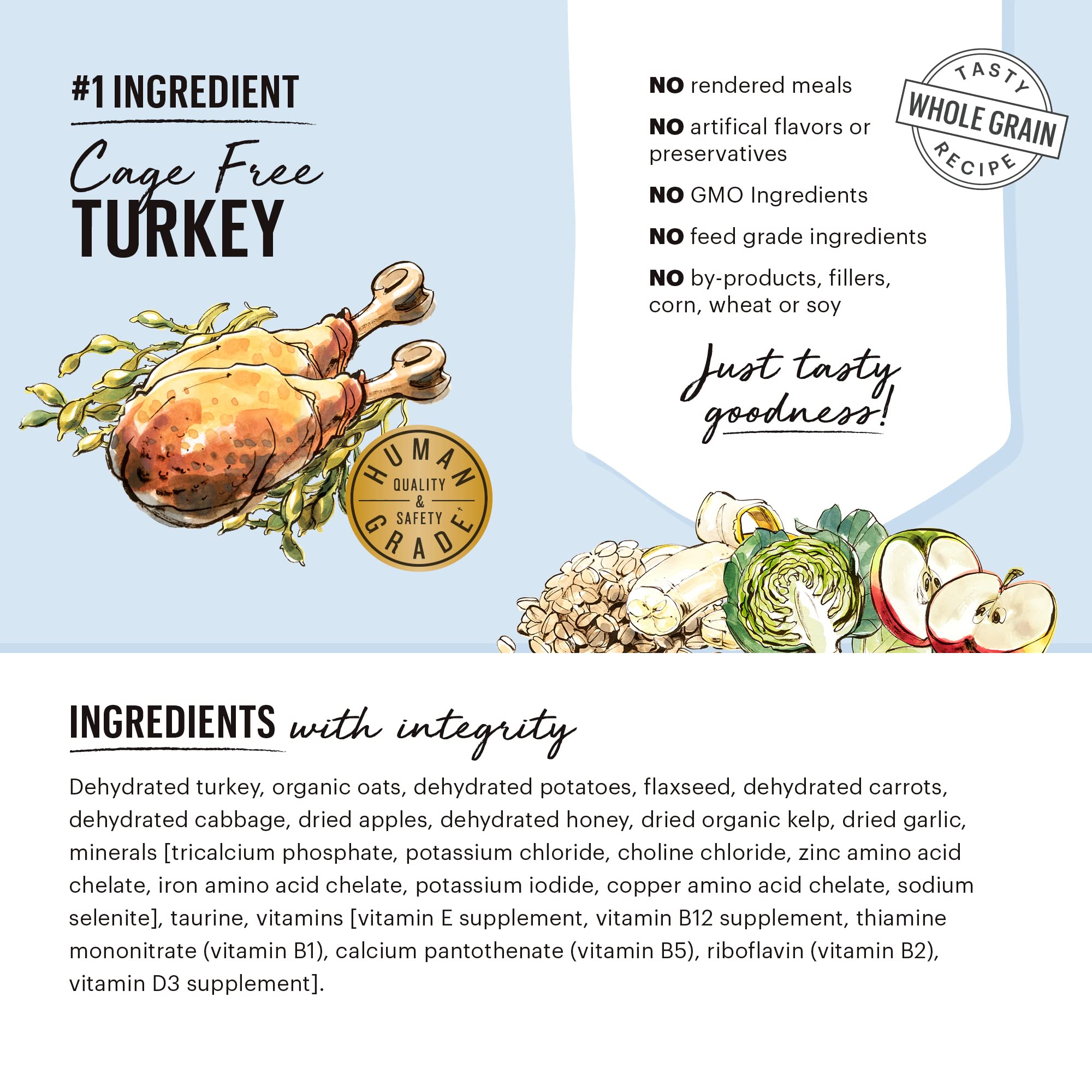 The Honest Kitchen Dehydrated Whole Grain Turkey Dog Food - 4 lb Box | Premium Natural Nutrition for Dogs | Perfect for Travel, Camping & Daily Feeding