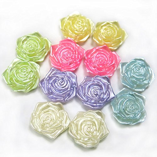 12-Piece Flat Back 3D Rose Cabochons for Jewelry Making - DIY Craft Kit with Mixed Roses - Perfect for Earrings, Necklaces, and Scrapbooking Decorations