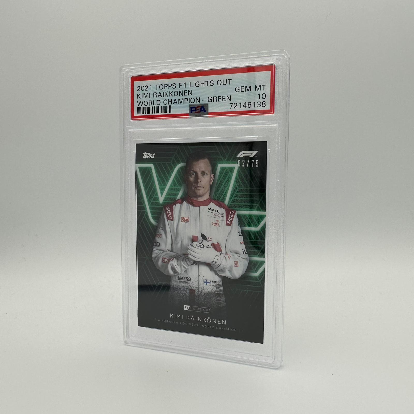 PSA 10 Graded 62/75 Kimi Raikkonen 2007 F1 Drivers World Champion Trading Card - Perfect for Collectors, Fans & Sports Memorabilia Enthusiasts