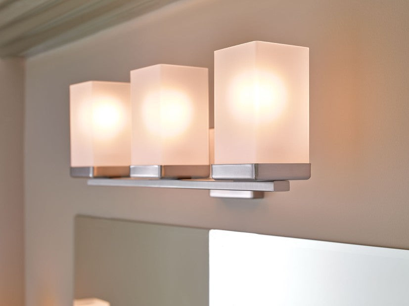 90 Degree 3 Globe Light Sconce - Brushed Nickel Wall Sconce YB8863BN by Moen - Perfect for Bedroom, Hallway, and Staircase Lighting