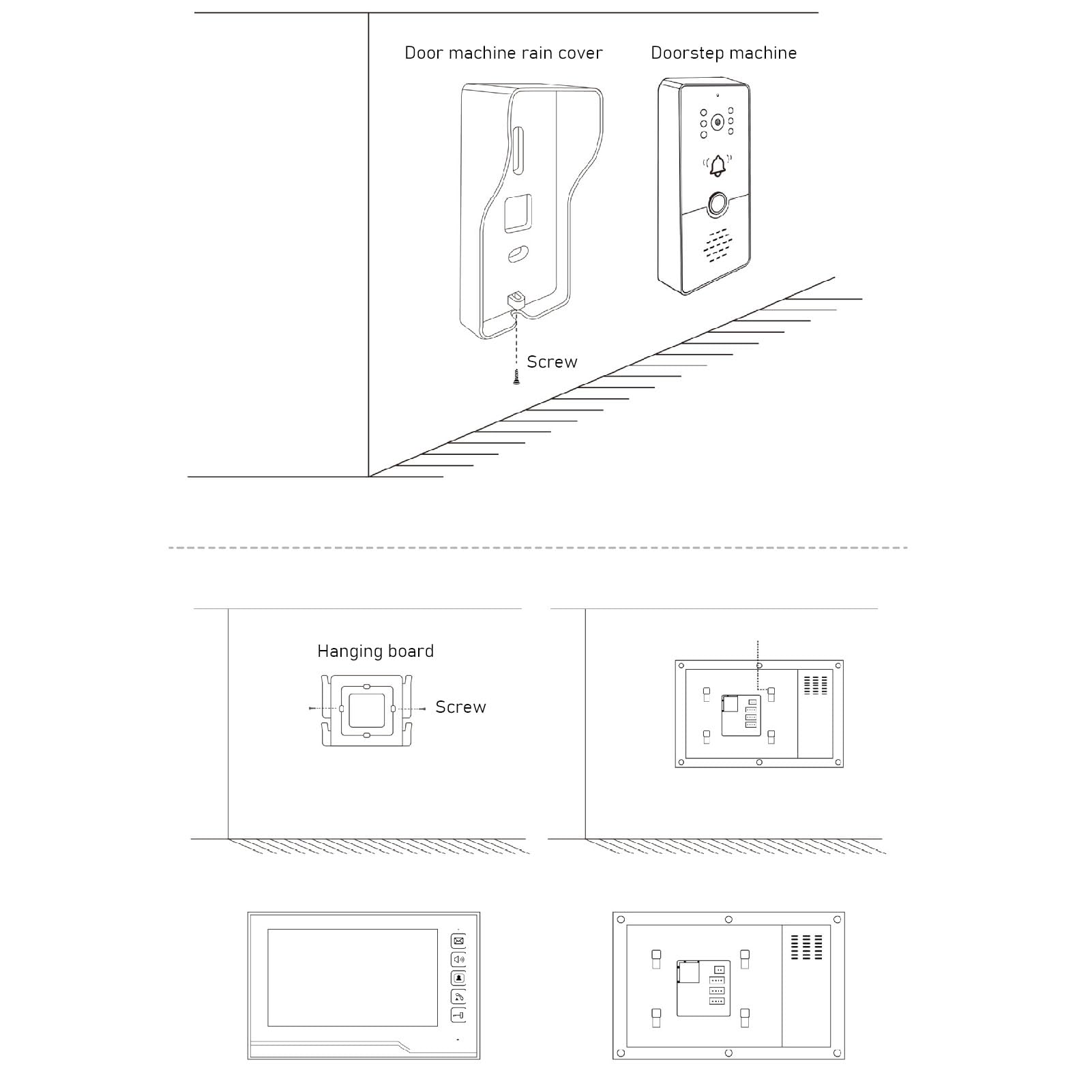 7 Inch Video Intercom System with HD Camera & 2 Monitors - 4-Wire Door Phone Kit, IR Night Vision, Two-Way Audio & Remote Unlock for Villa Security - Perfect for Home, Apartment & Office Entry Control