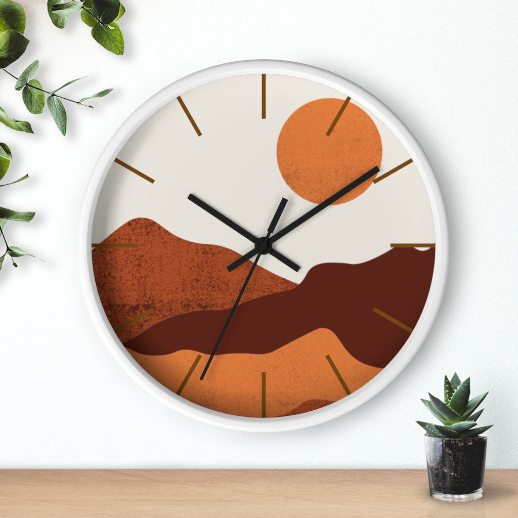Midwest Desert Theme Wooden Wall Clock - Stylish Home & Office Decor for Living Room, Bedroom, or Kitchen