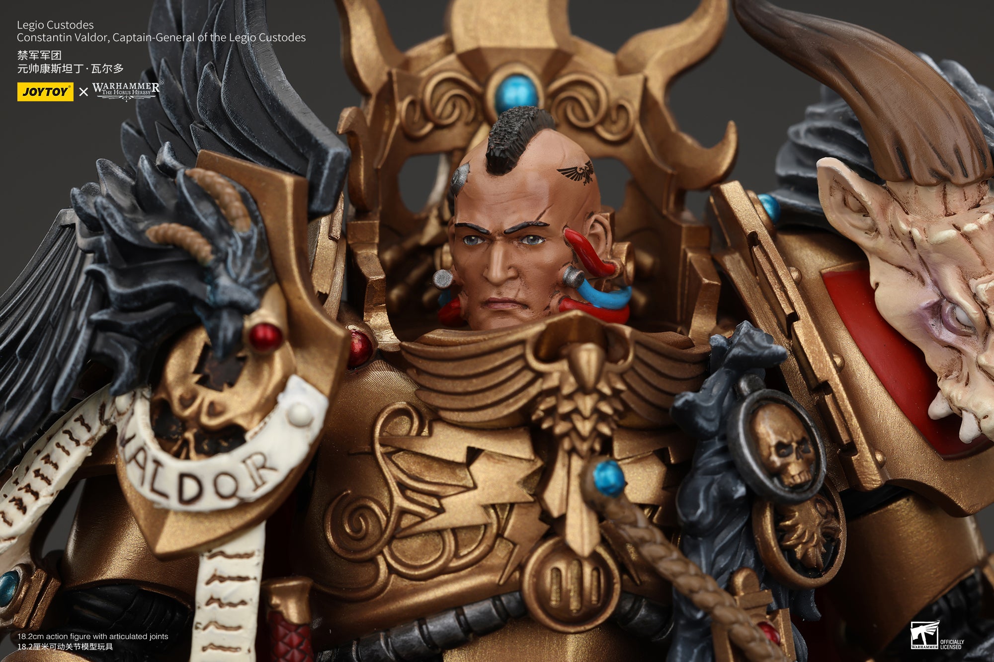 1/18 JOYTOY Warhammer The Horus Heresy Legio Custodes Constantin Valdor Action Figure - Captain General Collectible Model Toy for Display & Gaming Scenes