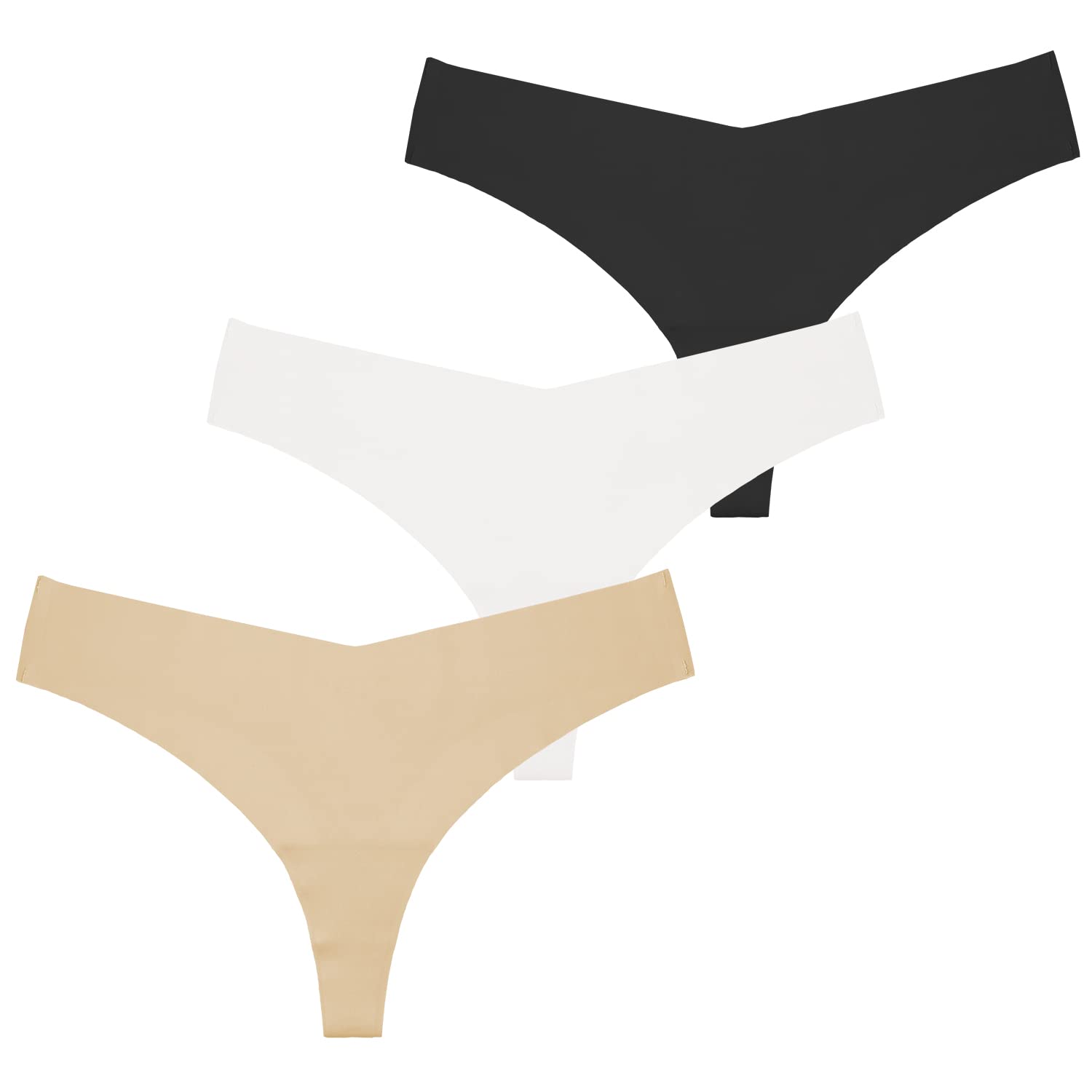 Seamless Cotton Thong Underwear for Women - Breathable T-Back Panties, 3-6 Pack Multipack - Perfect for Everyday Wear, Yoga & Workout Comfort