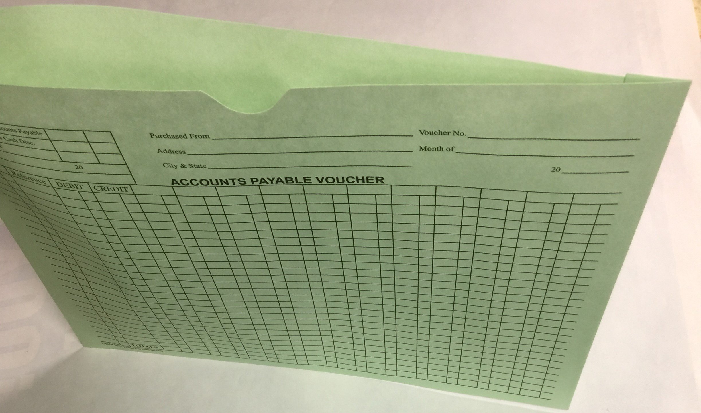 Green Accounts Payable Voucher Envelopes - 500 per Box | Secure Business Payment Documentation & Office Organization