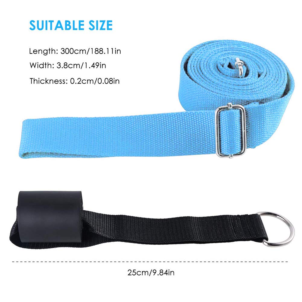 Adjustable Leg Stretch Strap with Door Anchor - Yoga, Ballet, Dance & Gymnastics Training Equipment - Improve Flexibility for Home Workouts & Stretching Exercises