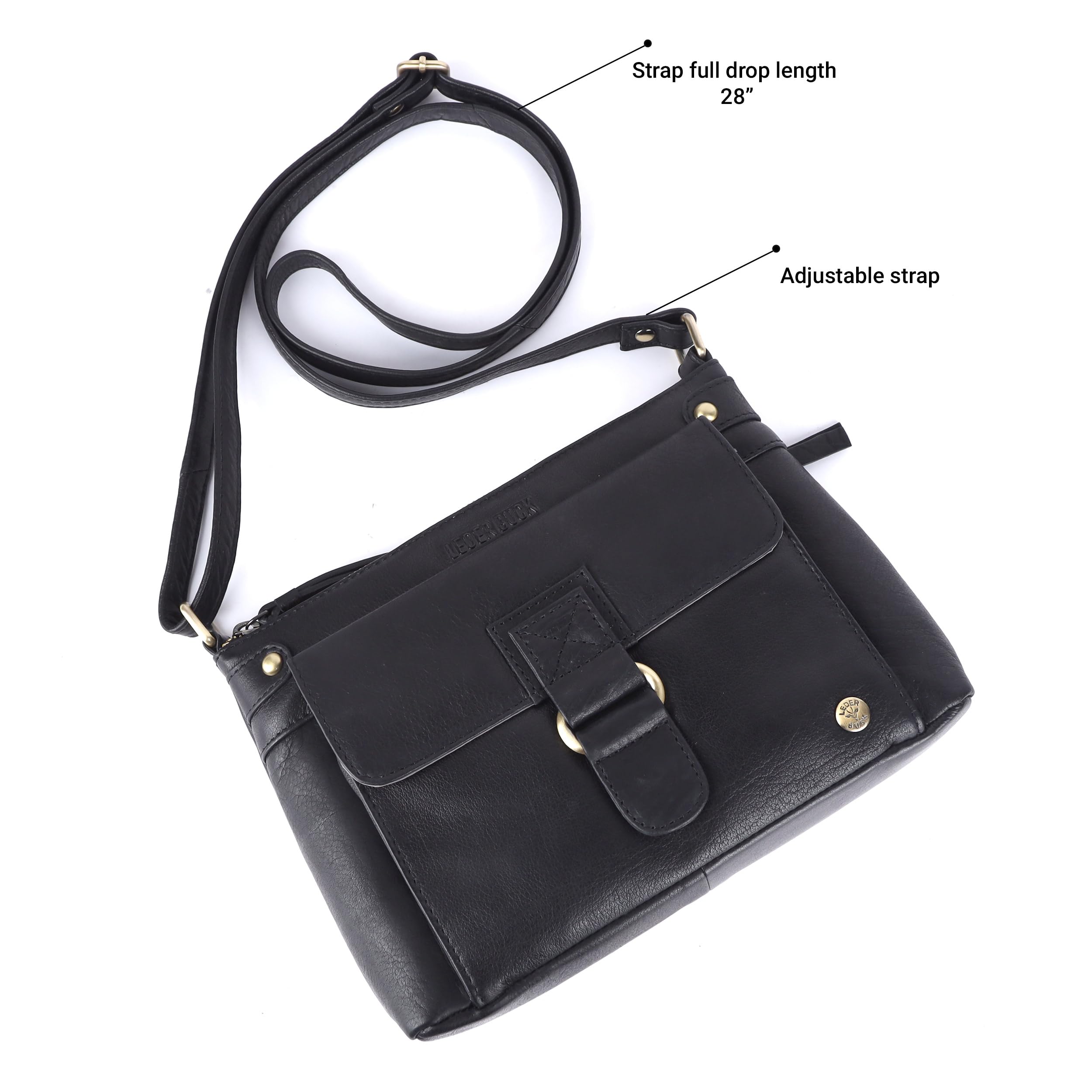 Lucy Small Soft Leather Crossbody Handbag for Women - Stylish Purse for Everyday Use, Travel & Date Night