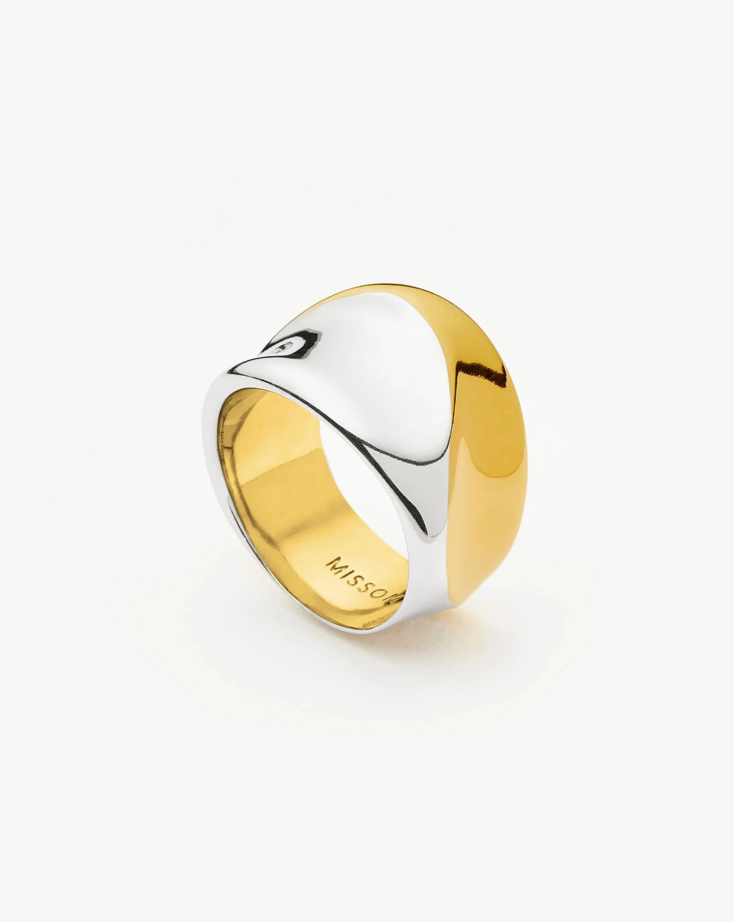 Sculptural Molten Statement Ring | Mixed Metal Jewelry for Women | Unique Handmade Fashion Ring | Perfect for Parties, Weddings & Special Occasions