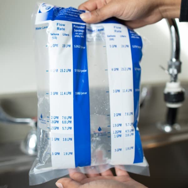 Flow Gauge Measuring Bag & 20 Dye Tablets for Toilet Leak Detection - Save Water with Shower & Faucet Silent Leak Detector for Bathroom Plumbing Maintenance