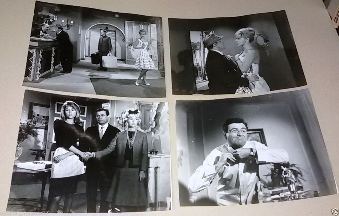 Vintage 1960s Les Veinards Movie Set - 19 Original 12x10 Film Photos with Louis De Funes | Classic French Cinema Collectibles for Film Buffs & Home Theater Decor