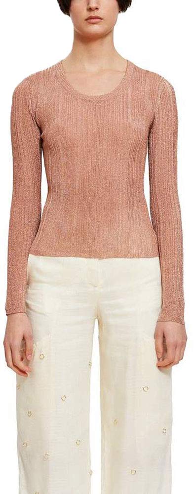 Opening Ceremony Women's Long Sleeve Lurex Top - Glittery Party Blouse for Night Out & Holiday Celebrations