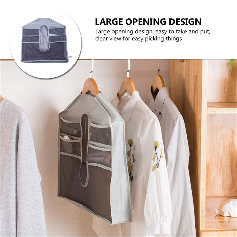 Cabilock 1pc Hanging Closet Organizer - Wardrobe Storage Bag for Purses, Handbags & Clothes - Mesh Polyester Hanging Shelf for Closet, Dorm & Bedroom - Space Saving Storage Solution for Students & Home Organization