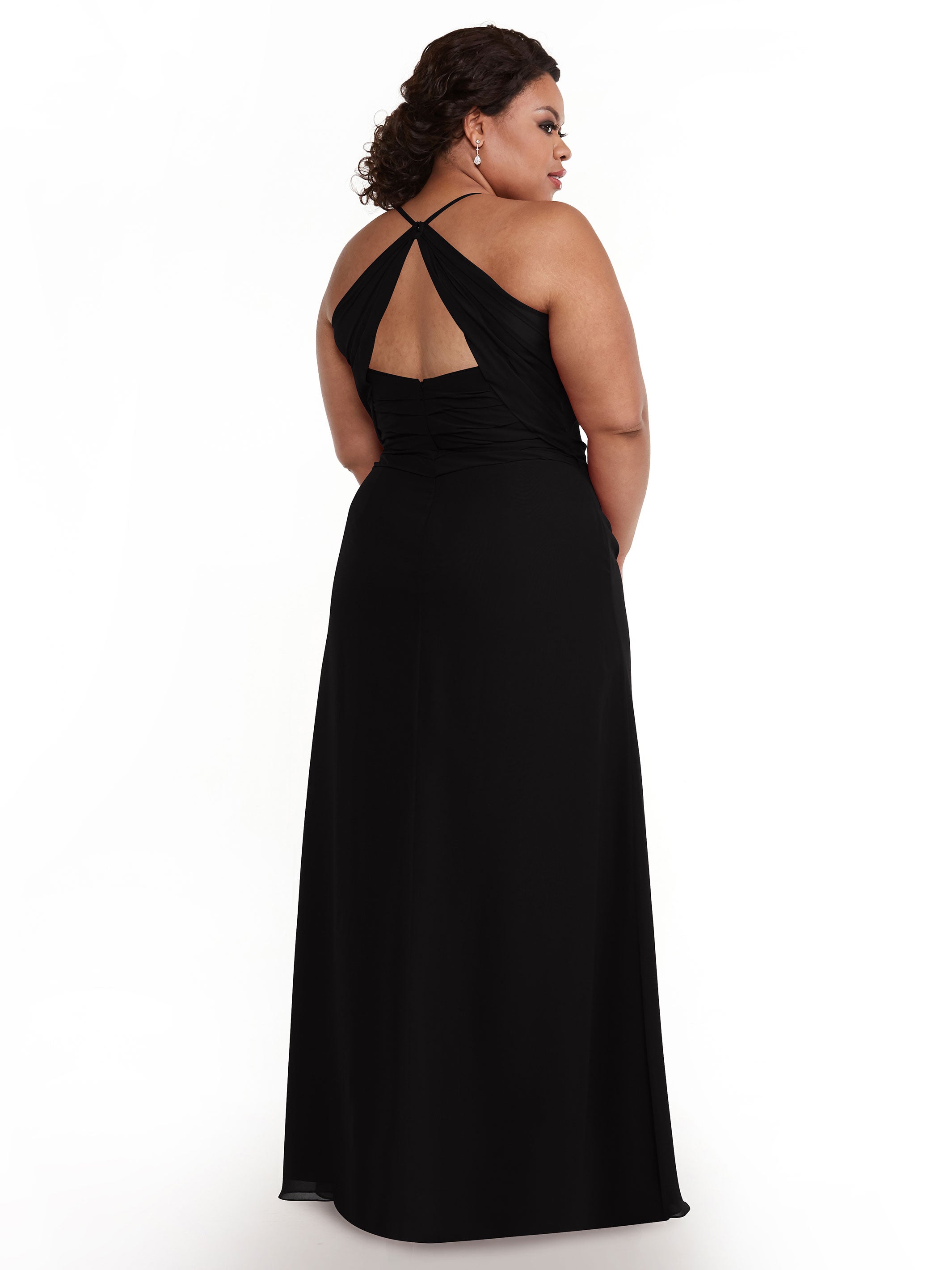 Elegant A-Line Chiffon Bridesmaid Dress with High Slit - 80167 | Flowy Wedding Party Gown for Formal Events & Special Occasions