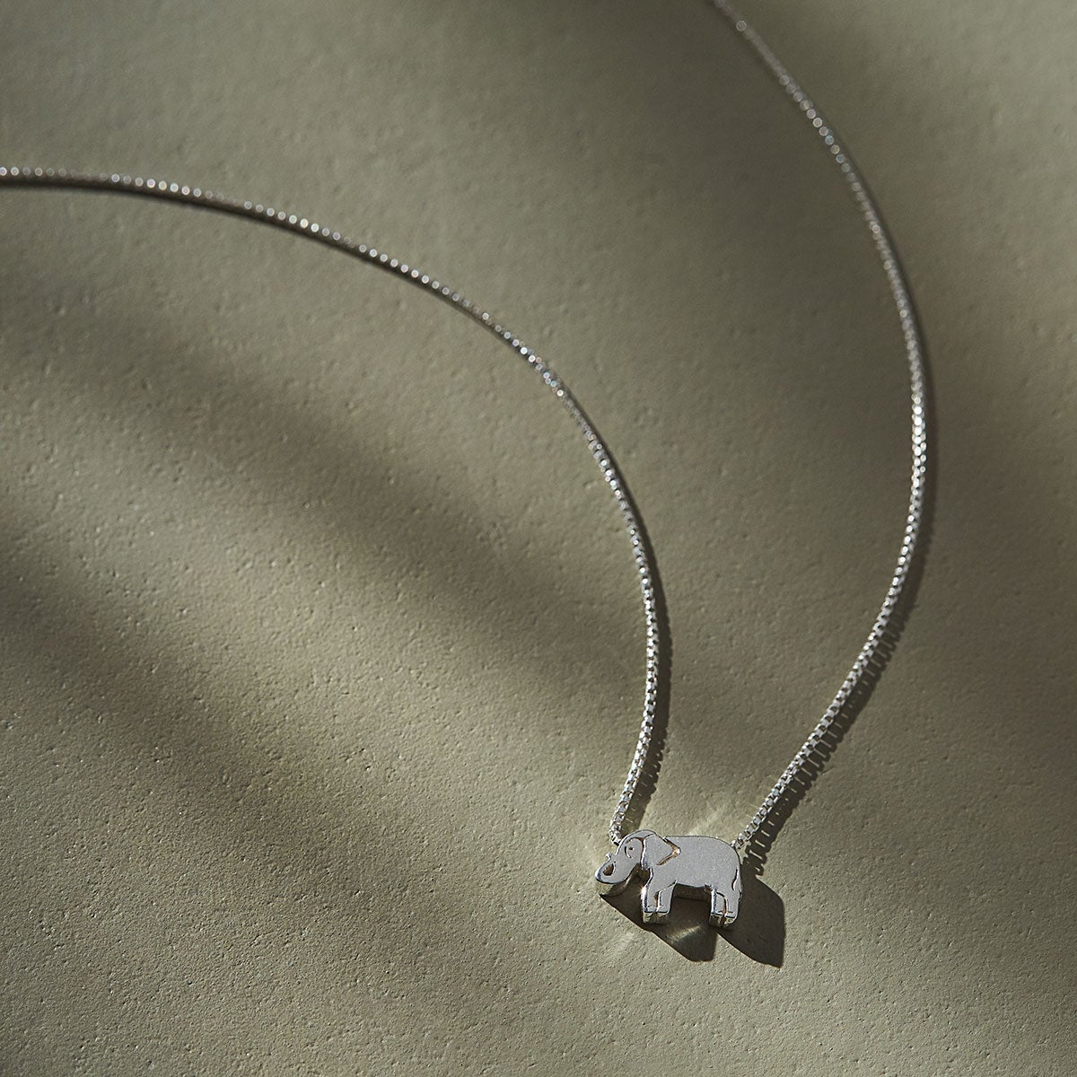 Elephant Necklace for Women - Sterling Silver Elephant Pendant with 18