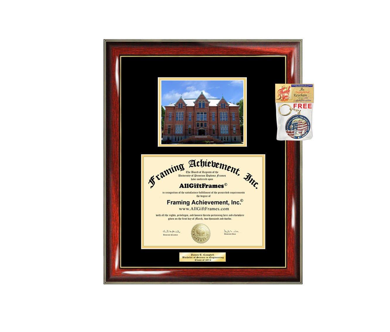 Tiffin University Diploma Frame - Custom Engraved Graduation Gift for Bachelor, Masters, MBA, PhD & Doctorate Degrees | Perfect for Office Display & Home Decor