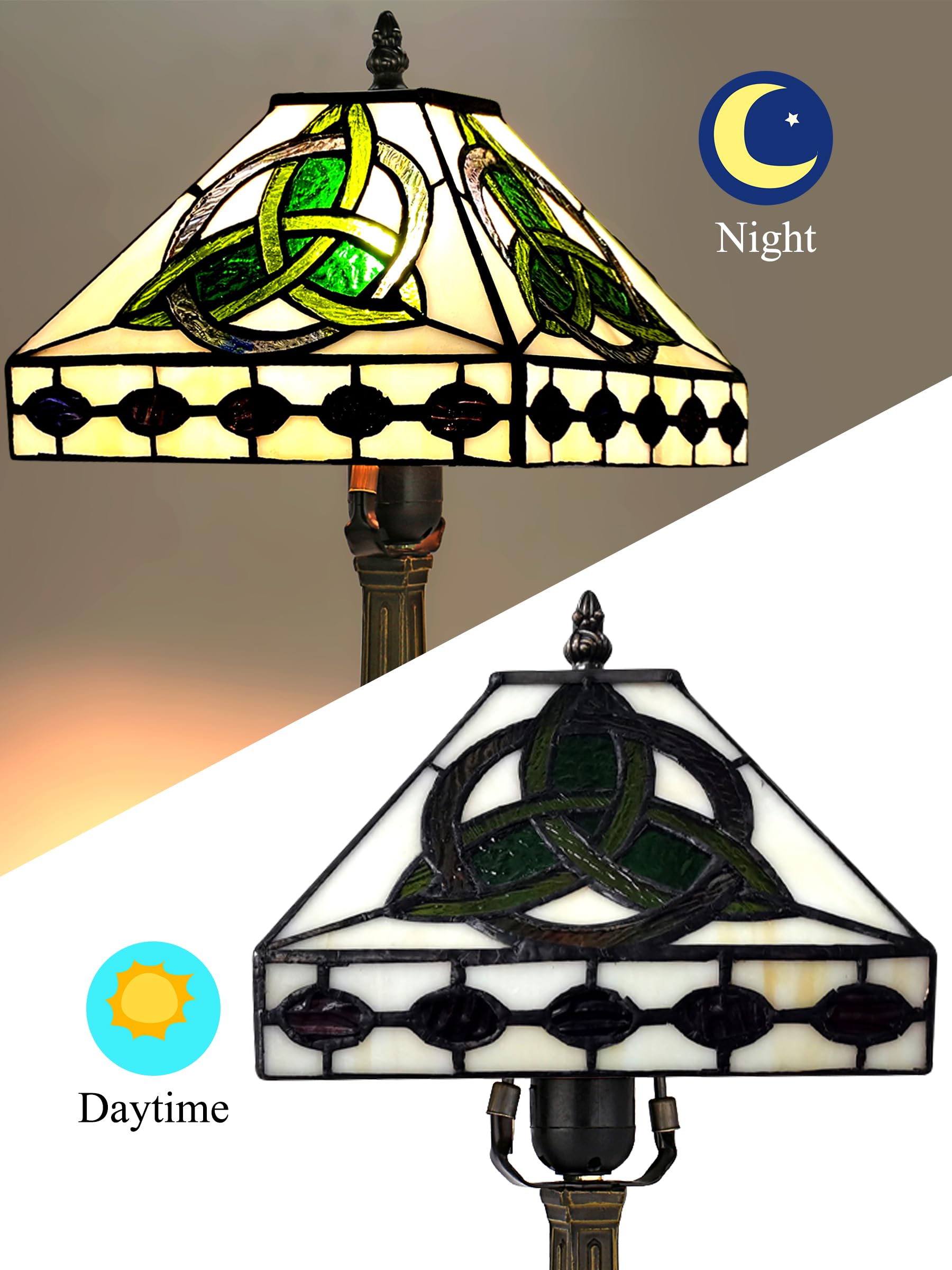 KY&BOSAM Tiffany Round Celtic Table Lamp - 18