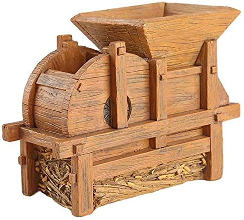 Taotenish Wooden Thresher-Shaped Flower Pot - Handcrafted Plant Container for Succulents, Herbs & Indoor Plants | Perfect for Home Decor, Office Desk & Garden Display