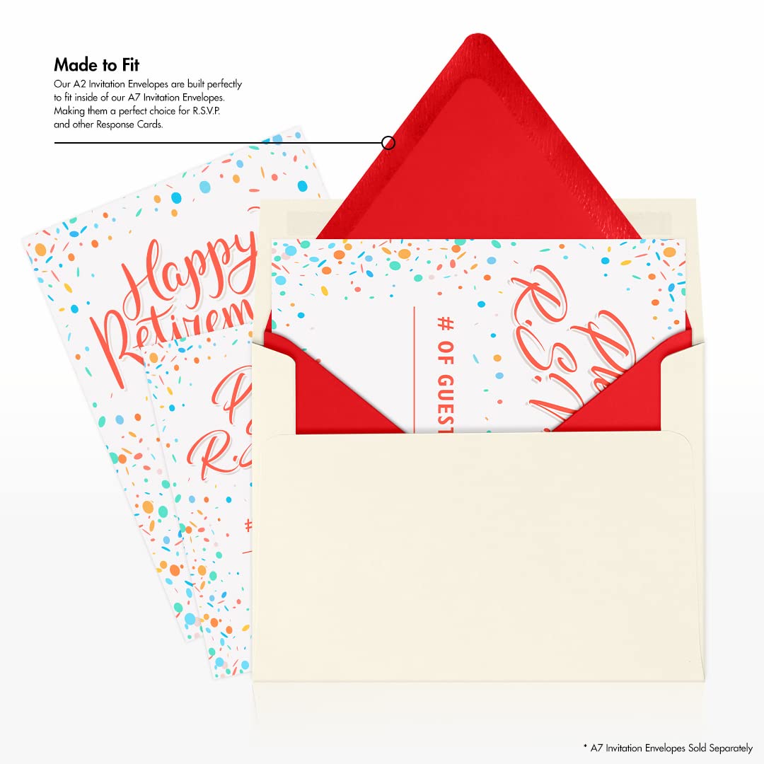 Premium A2 Contour Flap Envelopes 4 3/8 x 5 3/4 Inches - Ruby Red (Pack of 500) for Wedding Invitations, Greeting Cards & Business Correspondence