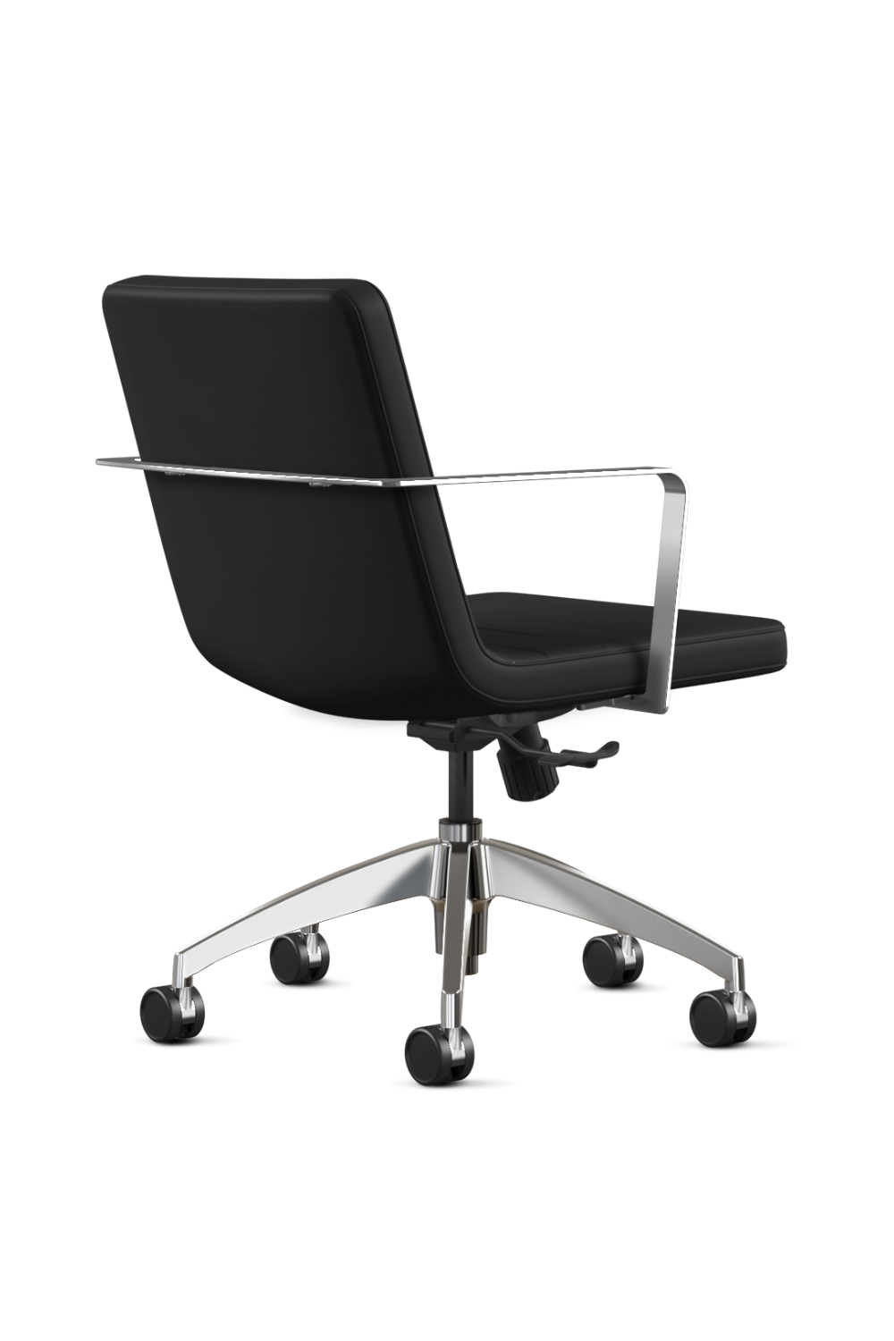 9 To 5 @nce Black Vinyl Conference Chair with Chrome Base & Fixed Arms - Ergonomic Office Chair for Meetings, Conference Rooms & Professional Workspaces