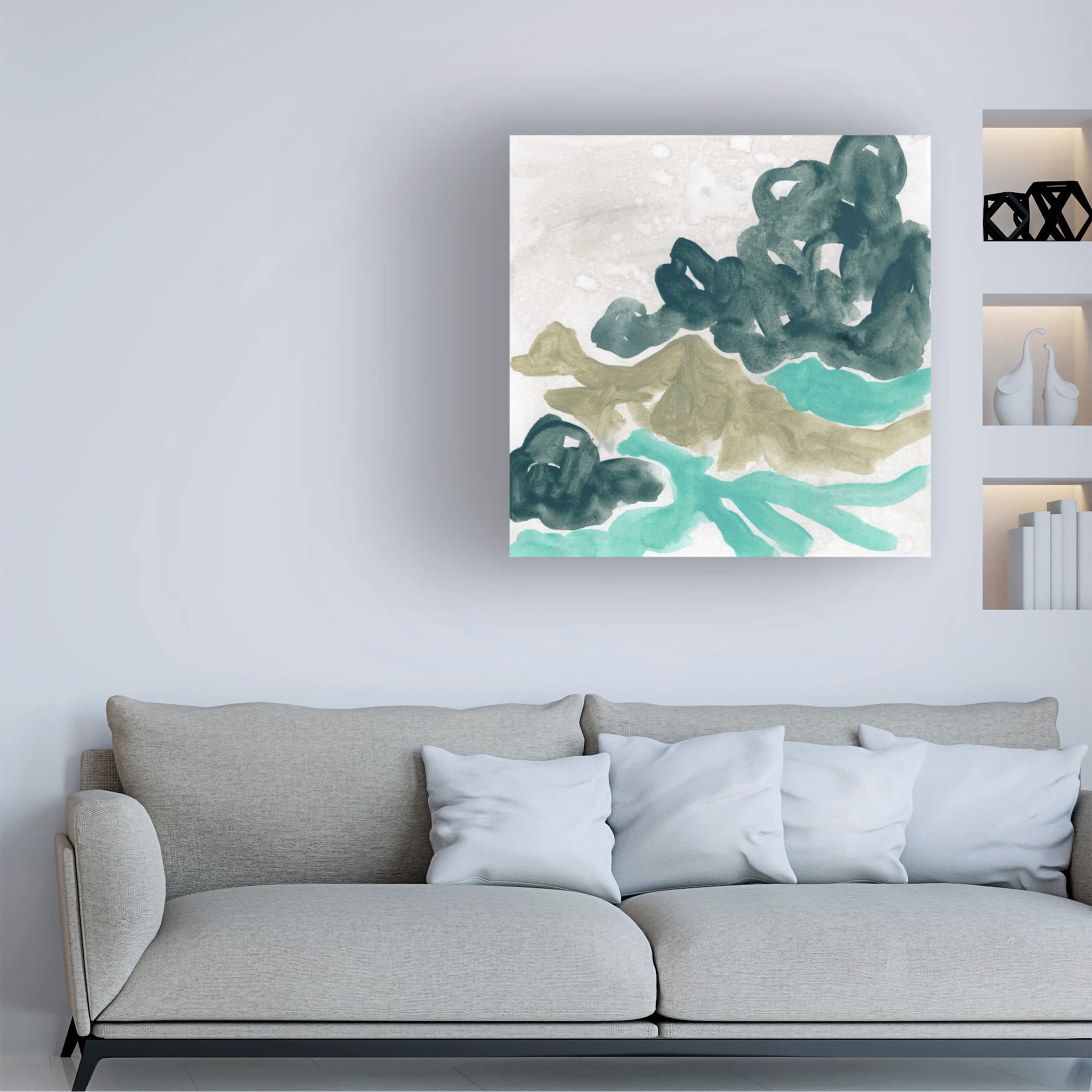 June Erica Vess Landscape Cameo IX Canvas Wall Art Print - Modern Nature Painting for Living Room, Bedroom & Office Decor | Handmade Fine Art Reproduction
