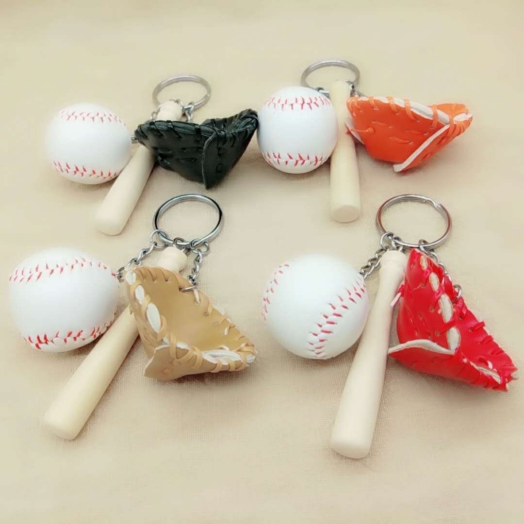 Premium Leather Baseball Keychain for Men & Boys - Includes Hat & Bat - Perfect for Sports Fans, Gifts & Everyday Carry