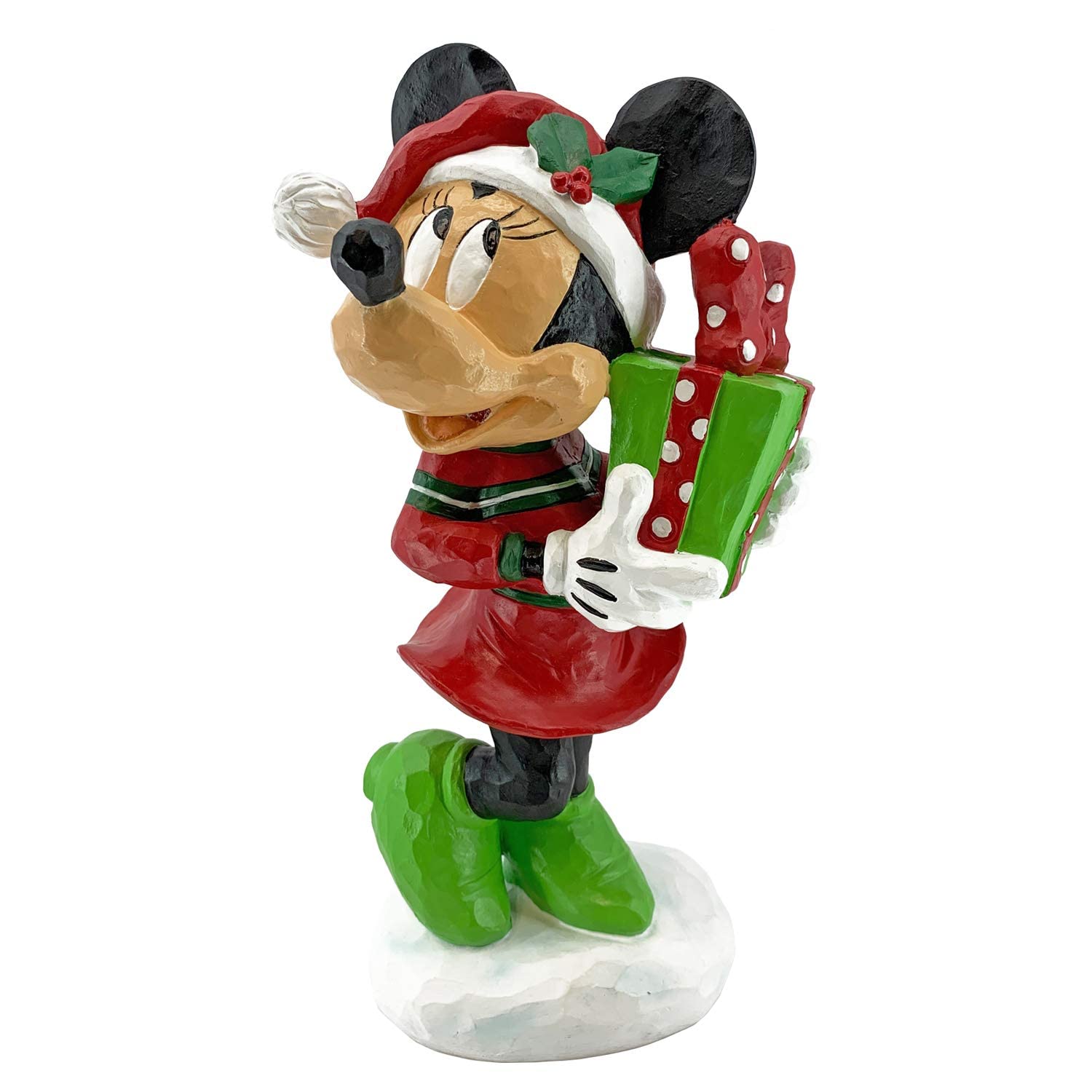 Disney Minnie Mouse Christmas Garden Statue - 11 Inch Tall Outdoor Holiday Decor, Officially Licensed Disney Collectible for Yard, Patio & Seasonal Display
