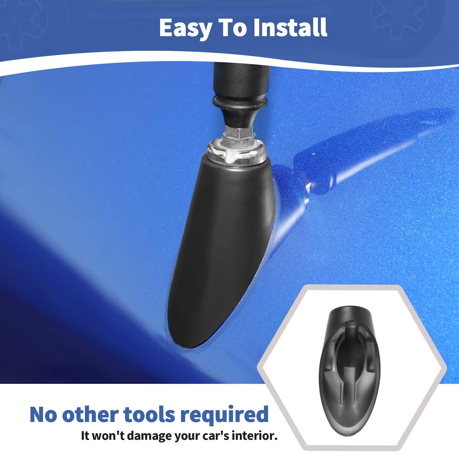 RT-TCZ RAM Radio Antenna Base Replacement - Compatible with Dodge RAM 1500/2500/3500 2010-2017 Models | Black Exterior Truck Accessories | Perfect for Off-Roading & Daily Commuting