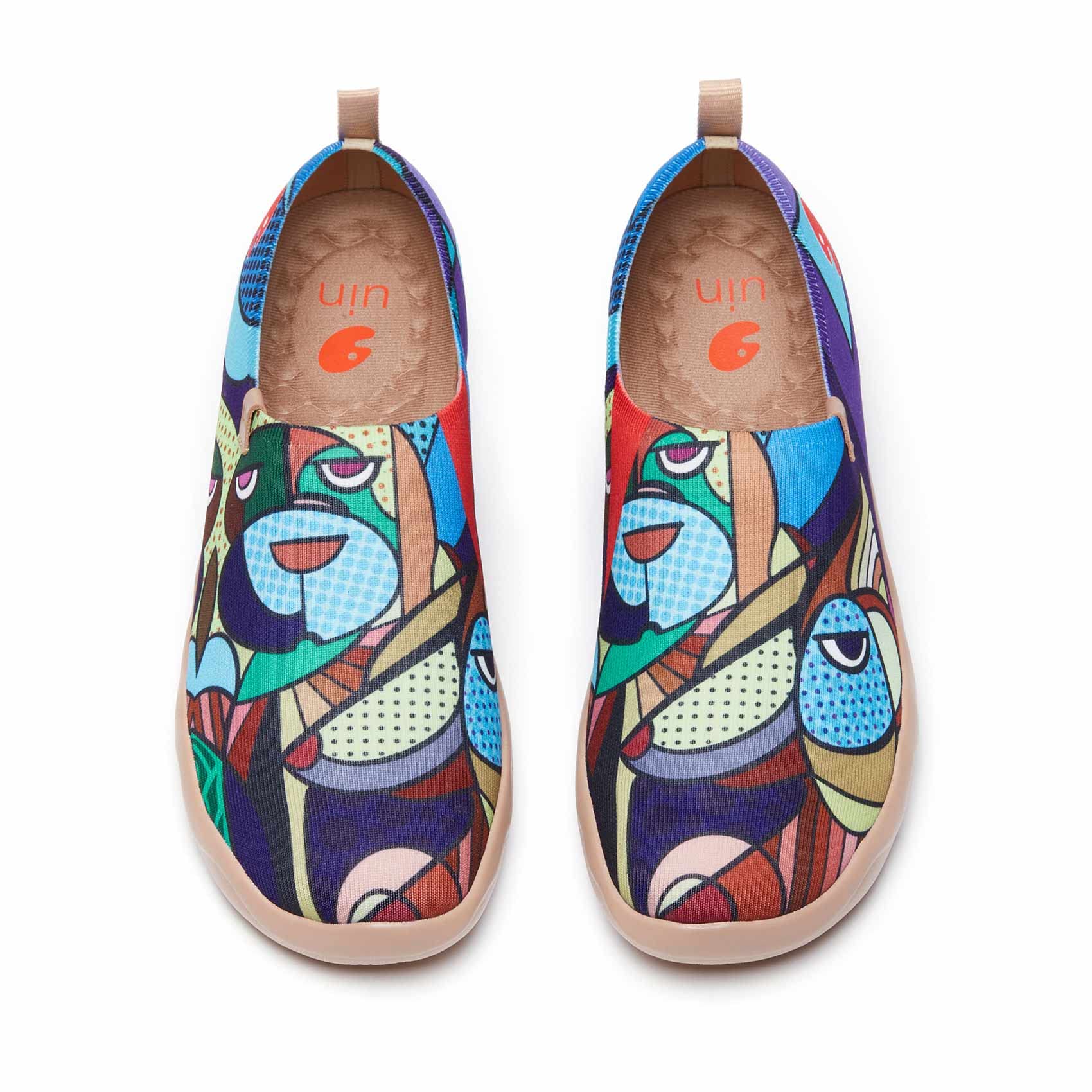 UIN Men's Slip-On Canvas Sneakers - Lightweight Comfortable Walking Shoes with Artistic Paint Design | Perfect for Casual Wear, Travel & Everyday Use