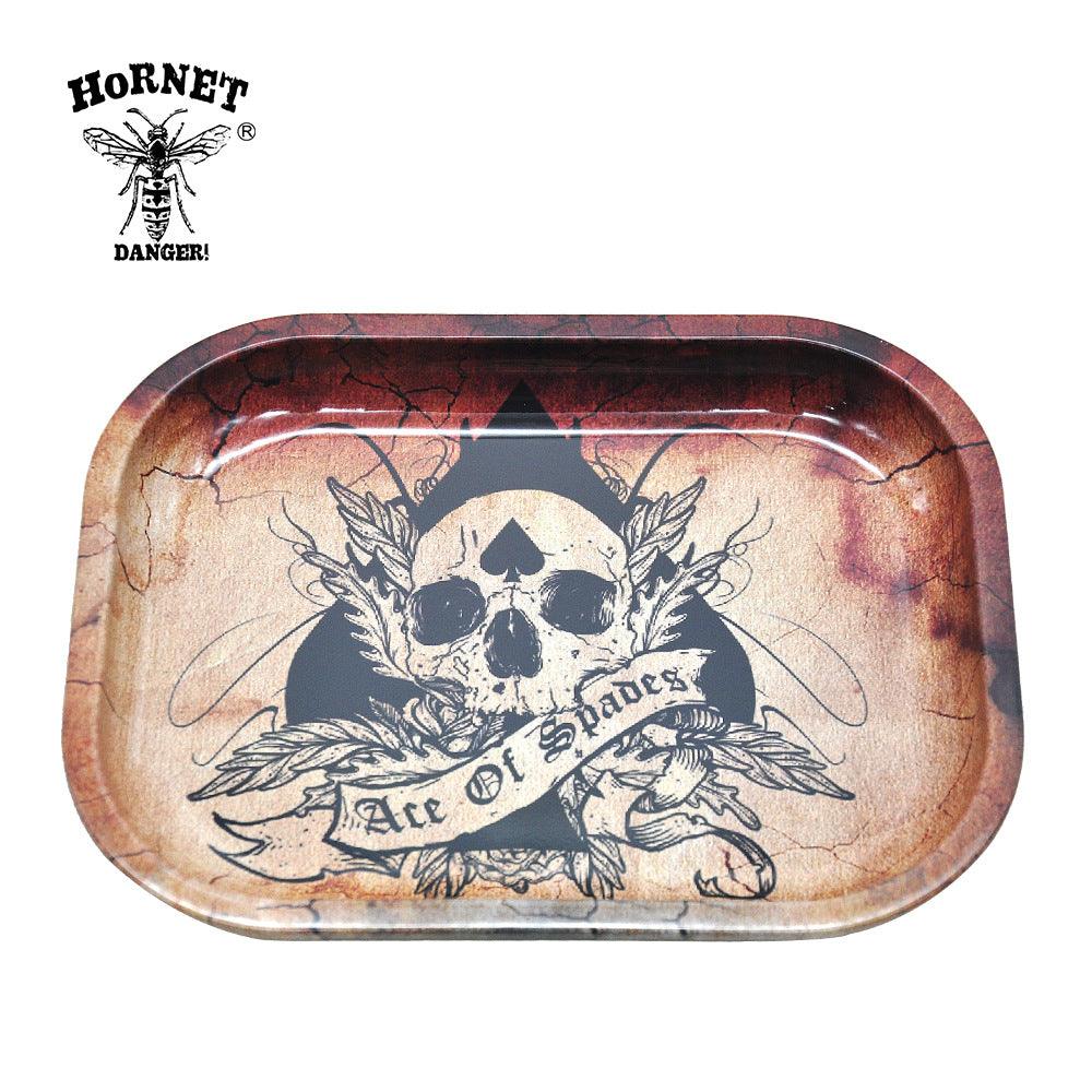 Premium Hornet Metal Tinplate Rolling Tray - Perfect for Rolling Cigarettes, Storing Tobacco & Grinding Herbs - Ideal for Smoking Accessories & DIY Rolling at Home