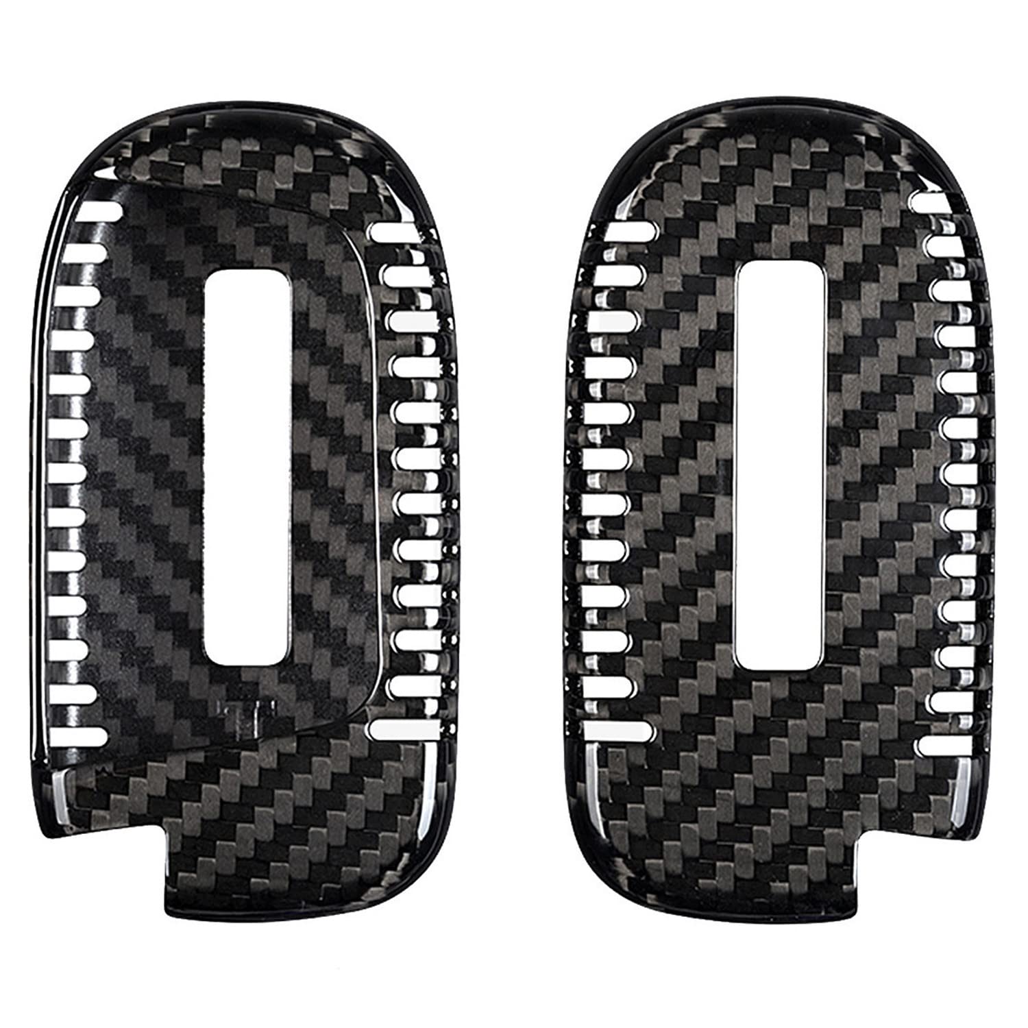 Premium Carbon Fiber Key Fob Cover for Jeep Cherokee/Compass/Grand Cherokee/SRT/Renegade - Lightweight Glossy Black Protective Case (Style B) - Perfect for Daily Use, Travel & Car Enthusiasts