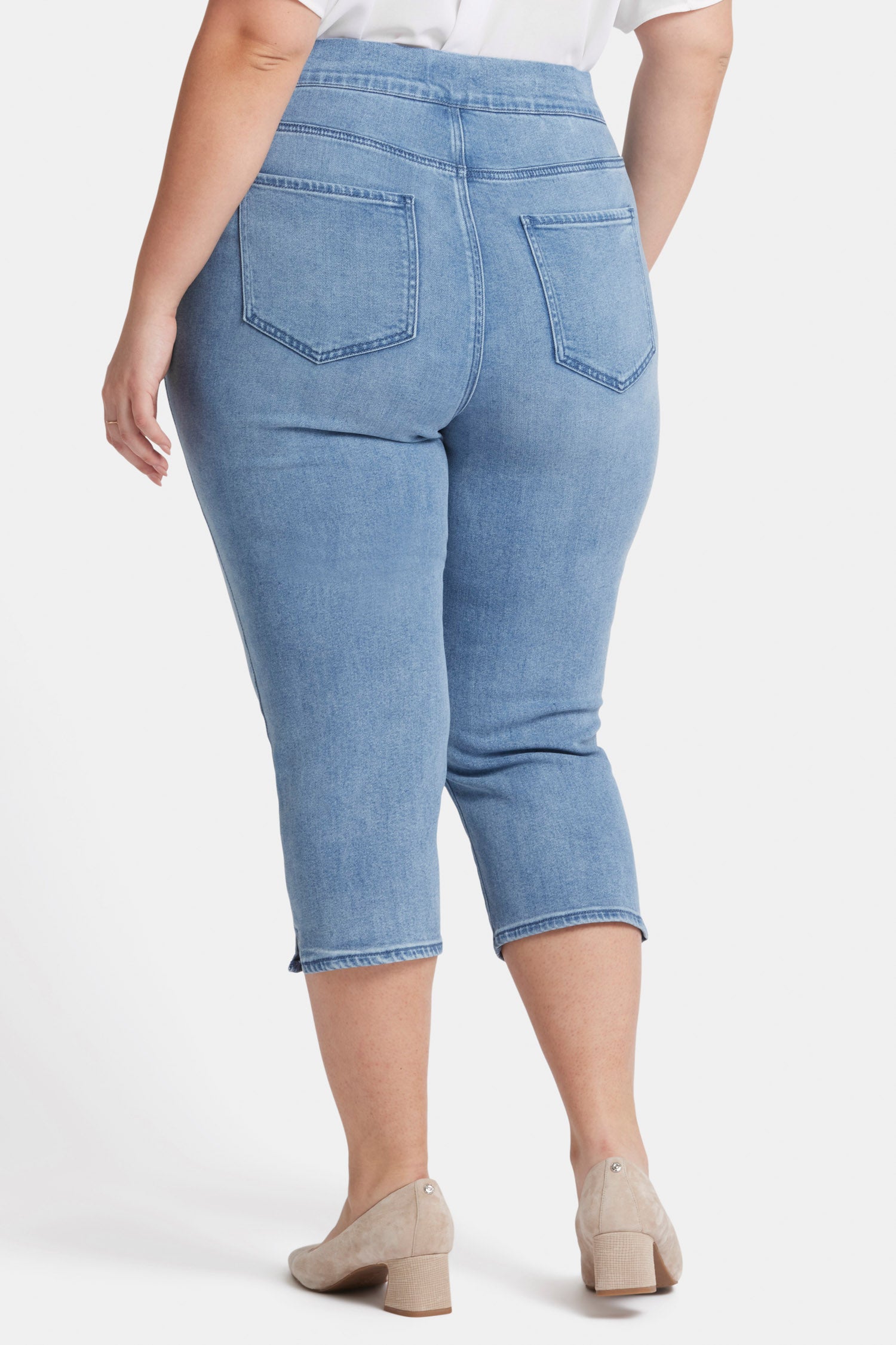 Dakota Women's Plus Size Crop Pull On Jeans - Comfortable Stretch Denim Pants for Casual Wear & Everyday Outfits