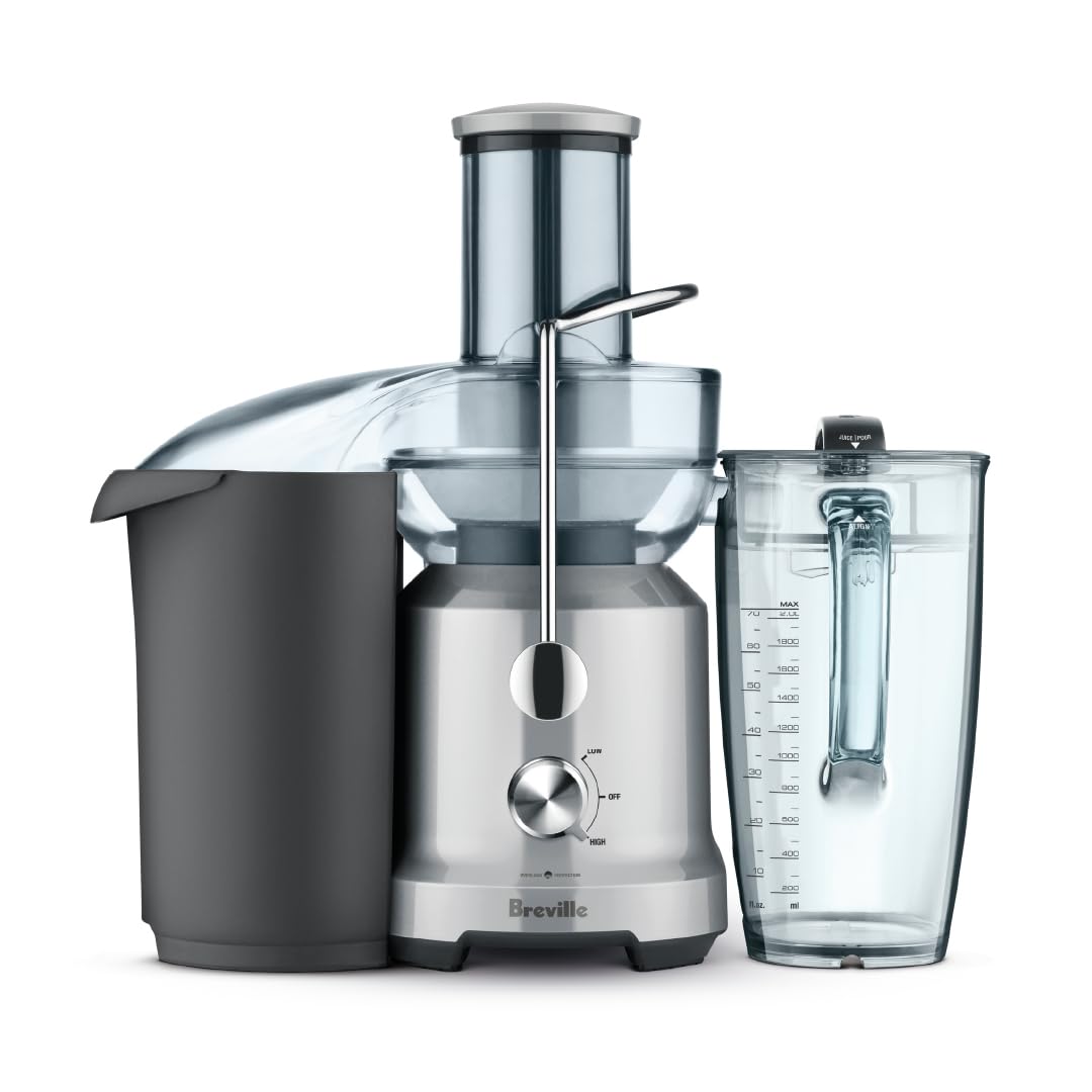 Breville RM-BJE430SIL Juicer Machine - Brushed Stainless Steel Cold Press Slow Juicer for Fruits & Vegetables (Renewed) | Perfect for Healthy Smoothies, Detox Drinks & Fresh Juice at Home
