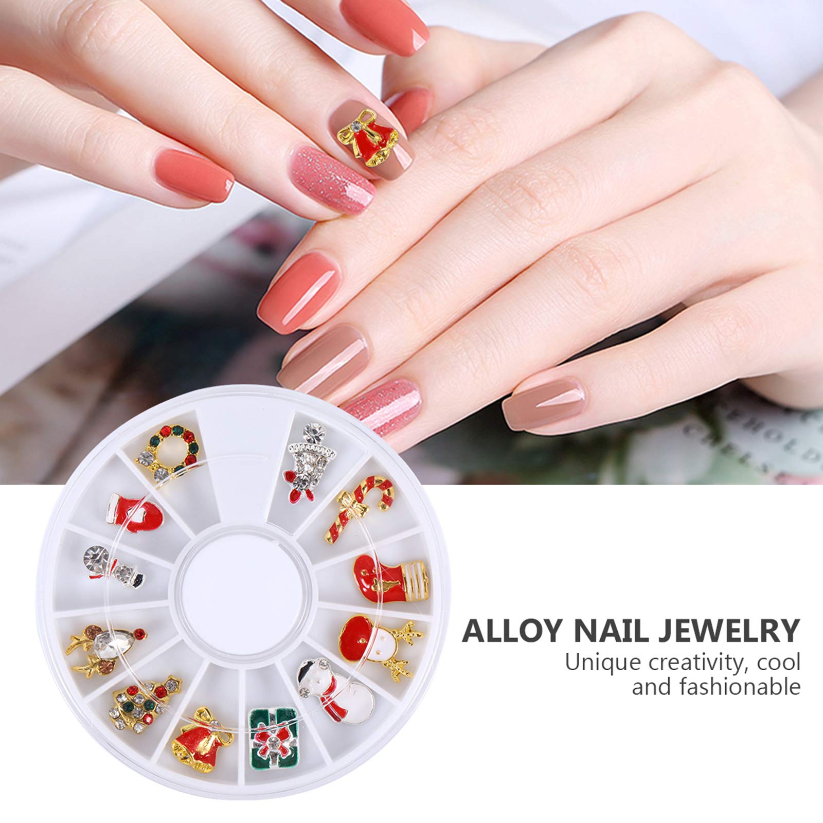 2 Boxes Christmas Alloy Manicure Nail Slices - Snowflake Nail Decals, 3D Rhinestone Metal Decorations for Christmas Nail Art & Phone Case DIY (Perfect for Holiday Parties & Gift Giving)
