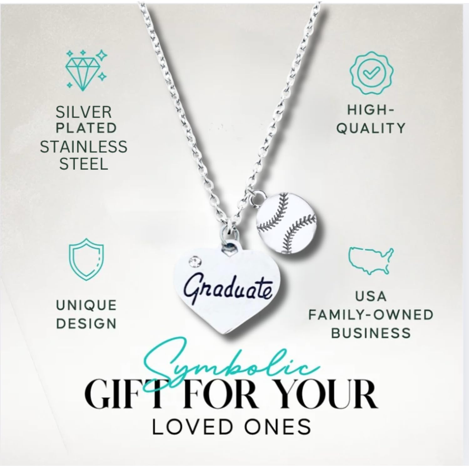 2025 Graduation Necklace - Elegant Sports-Themed Jewelry for Graduates, Perfect Gift for Class of 2025 | Ideal for Commencement Ceremonies, Graduation Parties & Year-Round Wear