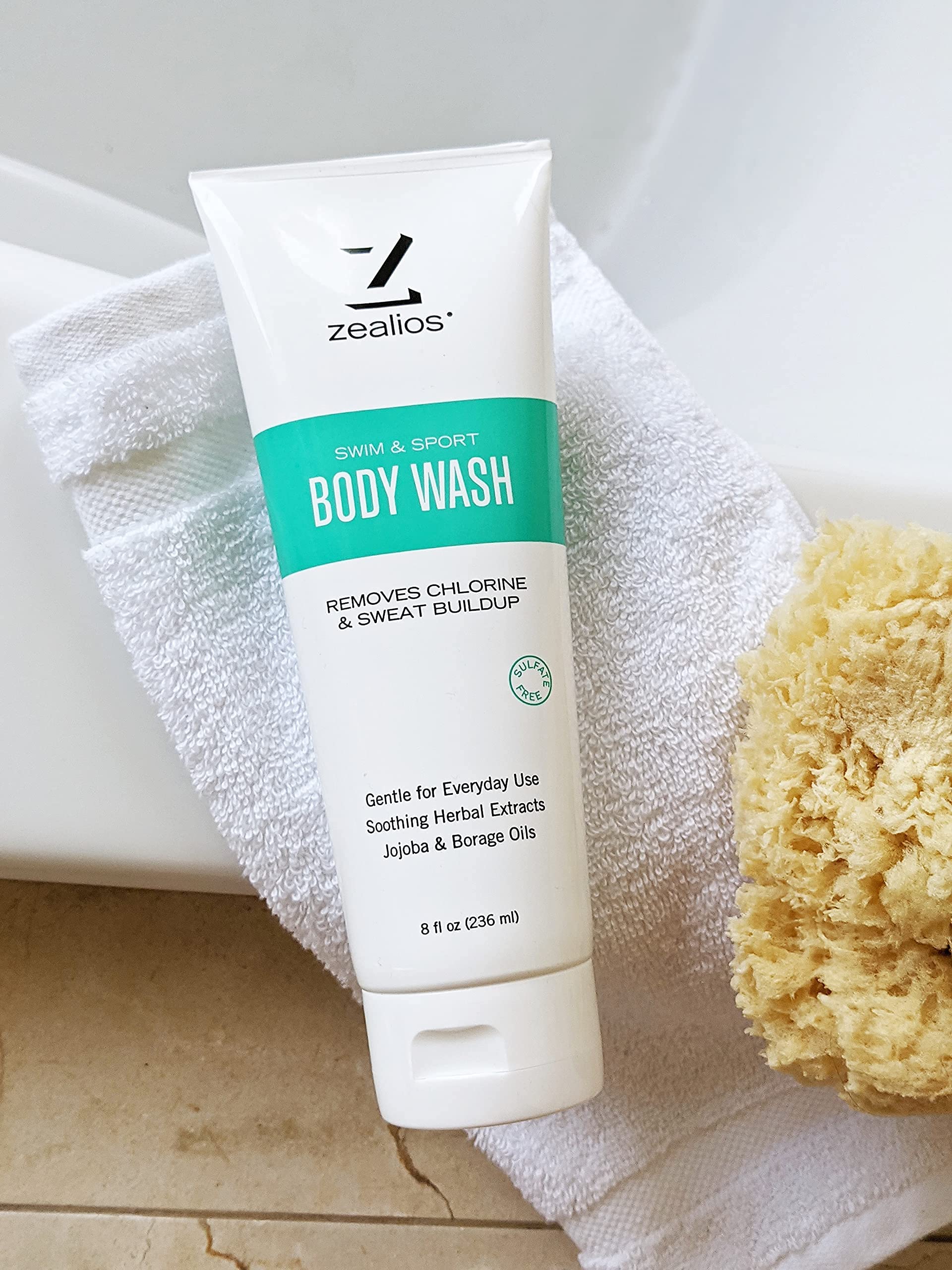 Zealios Swim & Sport Shampoo, Conditioner & Body Wash Set - 8 Oz Each - Moisturizing Formula for Chlorine & Saltwater Protection | Post-Swim Hair & Skin Care for Swimmers, Athletes & Beach Lovers
