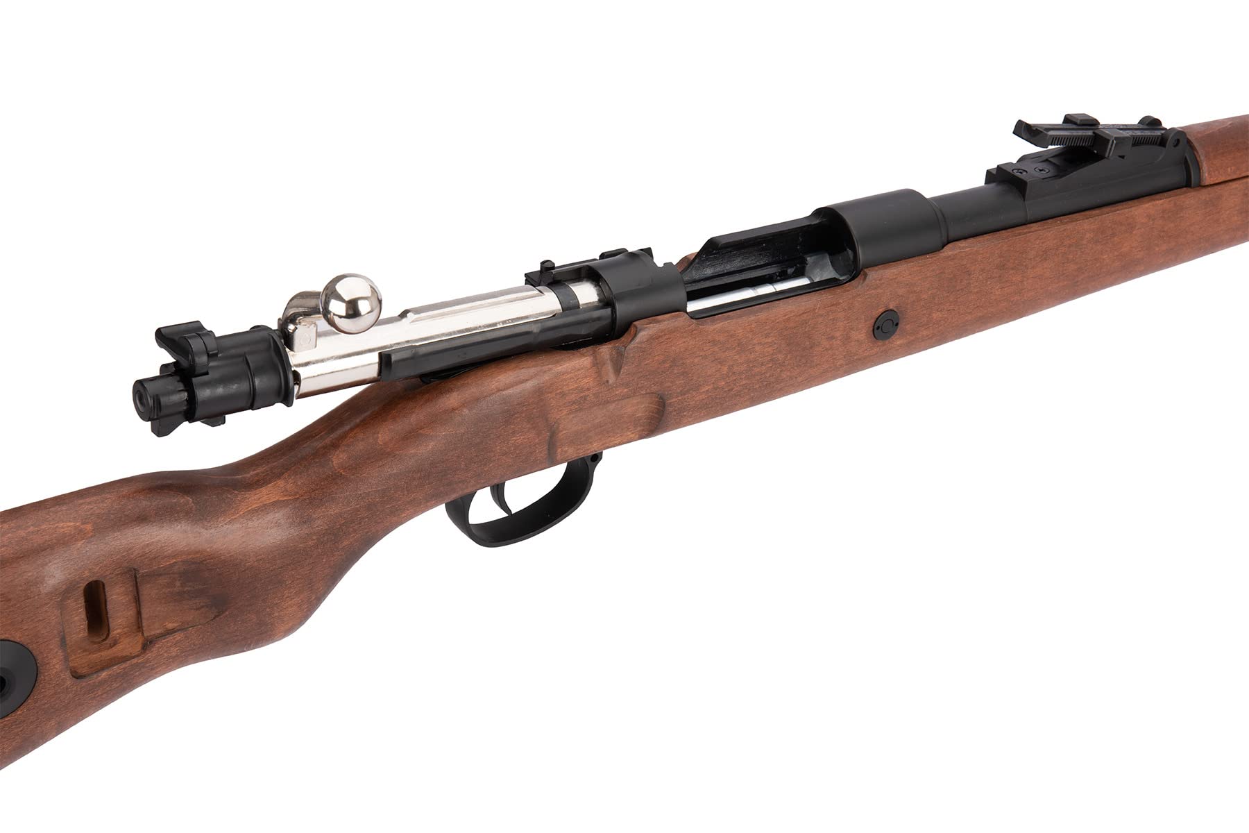 WWII German Kar 98K Airsoft Rifle - Real Wood Stock & Metal Bolt Action - Realistic Replica for Military Enthusiasts & Collectors - Perfect for WWII Reenactments, Airsoft Battles & Display Collections