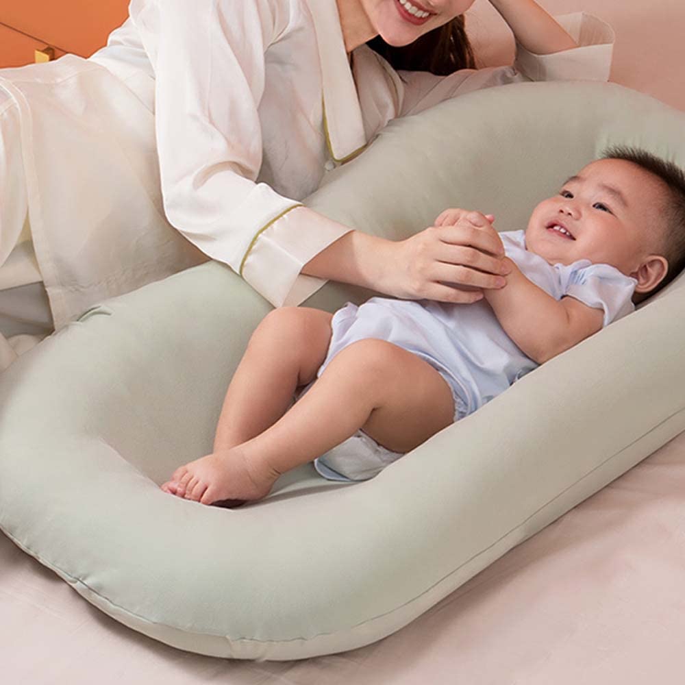 Organic Cotton Baby Lounger for Newborns - Soft, Breathable Infant Lounger with Safety Support | Perfect for Nursery, Travel & Playtime (Green)