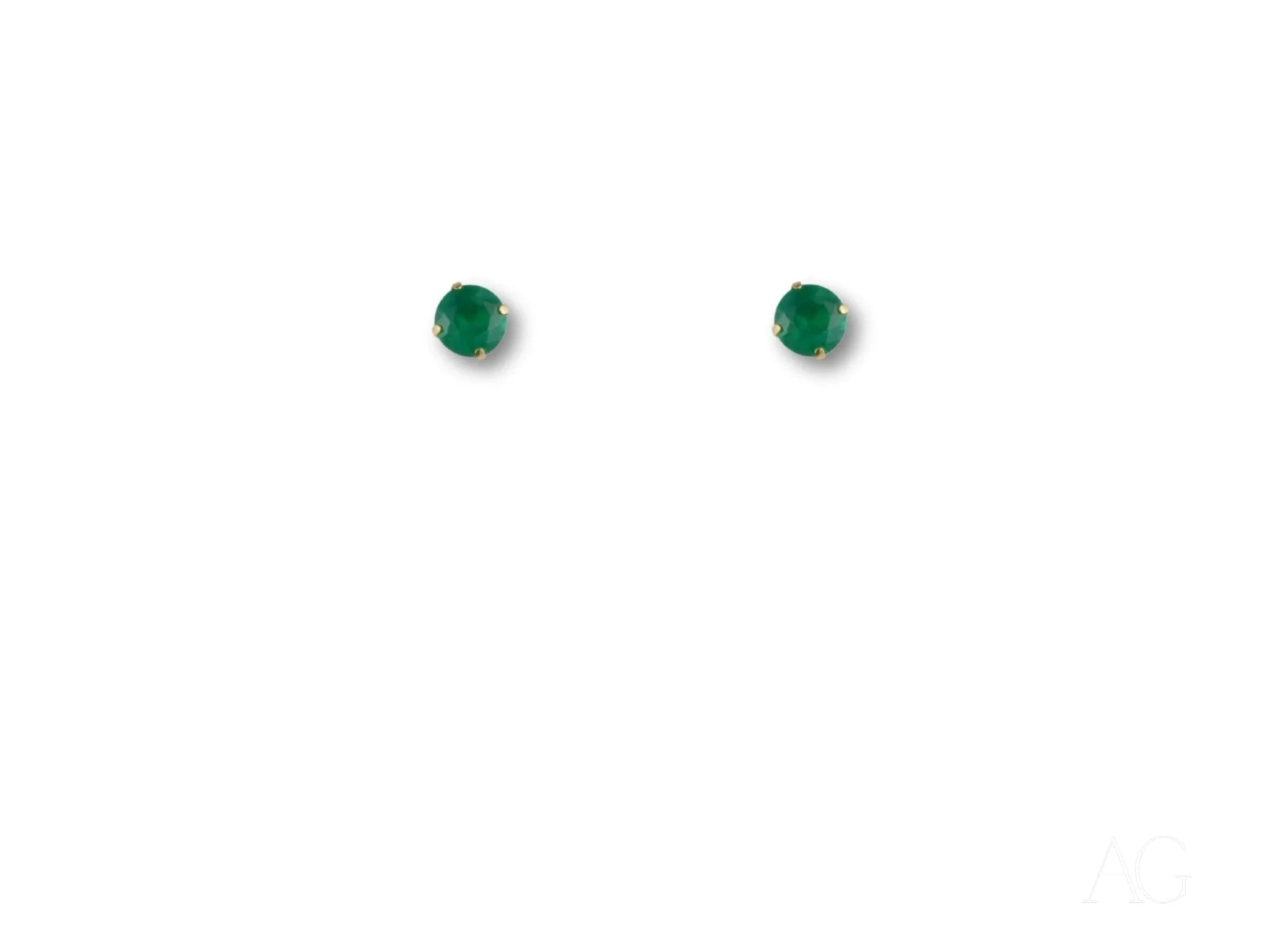 18K Gold Green CZ Stud Earrings - Emerald Radiance for Women | Elegant Jewelry for Parties, Weddings & Everyday Wear