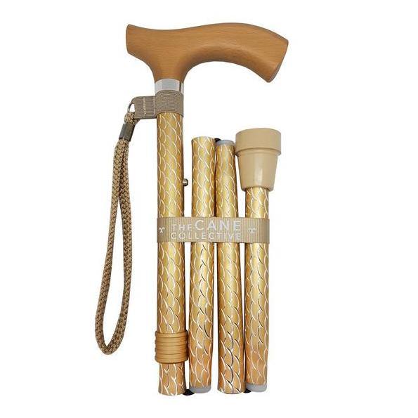 Foldable Walking Cane for Seniors - Adjustable Lightweight Mobility Aid with Comfortable Handle for Elderly, Travel & Outdoor Use - Ideal for Hiking, Shopping & Daily Support