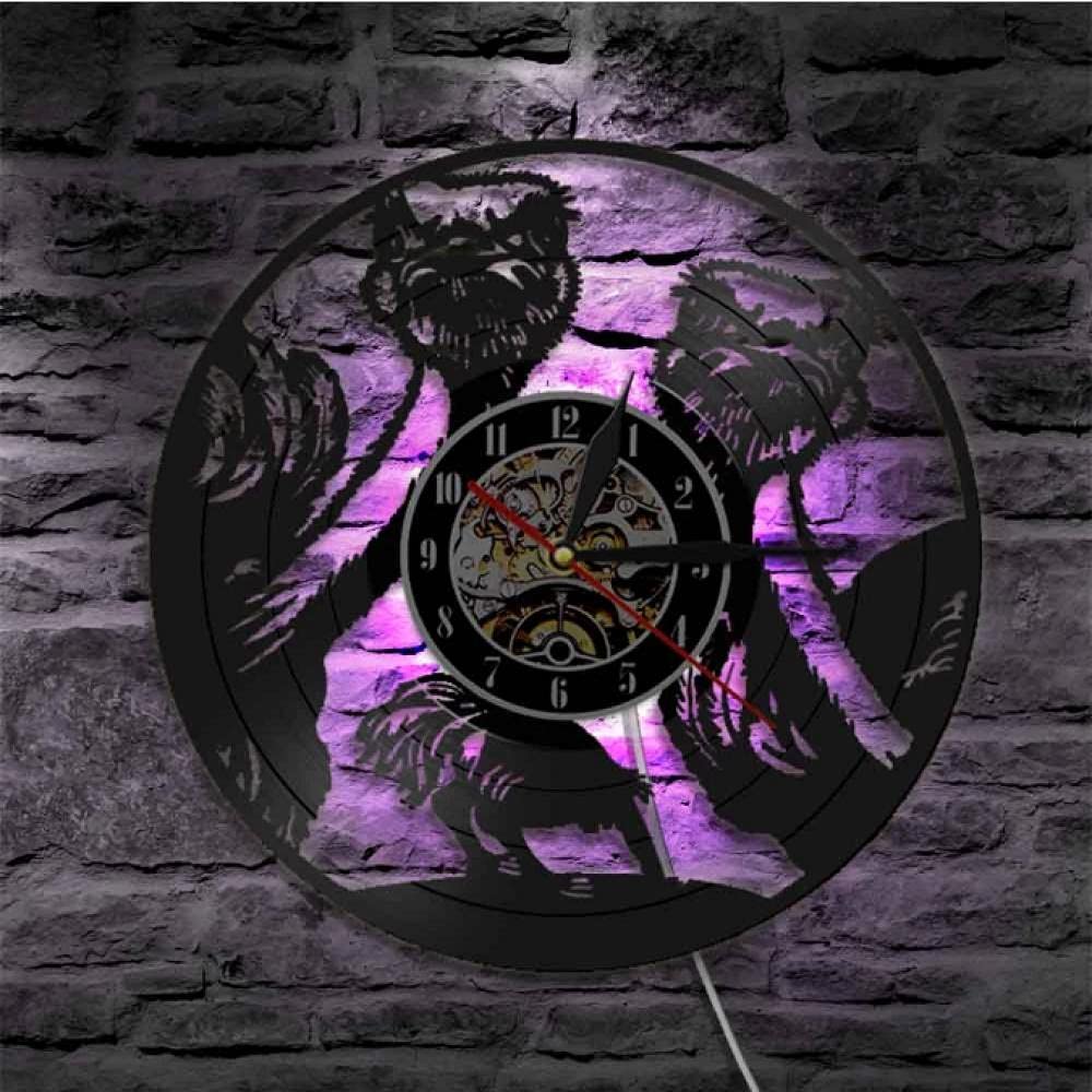 LTMJWTX Ostrich Wall Art - LED Wall Light with Africa Safari Animal Design, Vinyl Record Wall Clock for Kids Room Decor (Non-Ticking, Silent Operation) - Perfect for Nursery, Bedroom, Living Room & Safari-Themed Home Decor