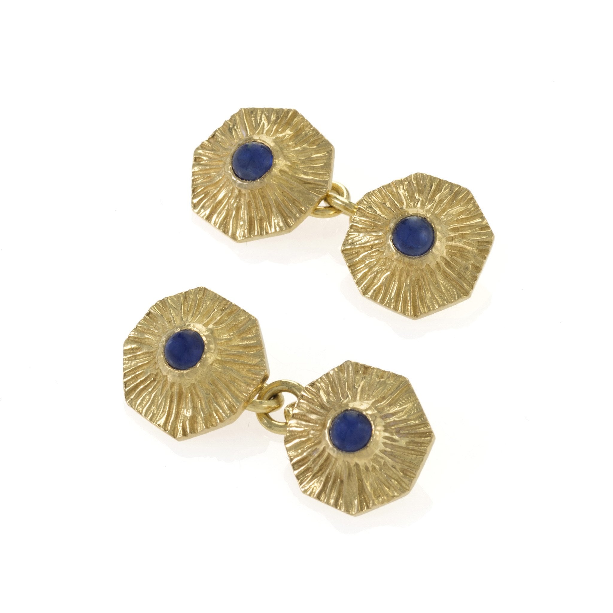 Boucheron Paris Luxury Sapphire & Gold Cufflinks for Men - Elegant Dress Accessories for Weddings, Business & Formal Events